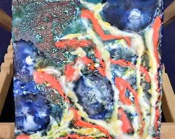 Coral Ocean II - encaustic painting.