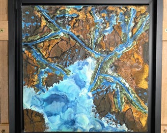 Terra Rustica VI - encaustic mixed media painting