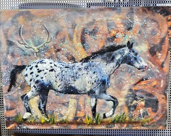 Ranch Appaloosa - photo encaustic painting