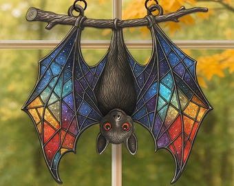 Spooky Bat Suncatcher: Halloween Acrylic Window Hanging