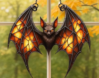 Spooky Acrylic Bat Suncatcher: Halloween Window Hanging