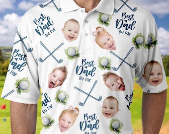 Personalized Golf Polo Shirt, Custom Face, Father's Day Gift