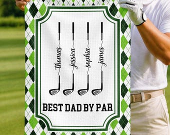 Toalla de golf personalizada para papá y abuelo, el mejor regalo de golf con nombre personalizado para papá y abuelo, regalo para amantes del golf en el Día del Padre.