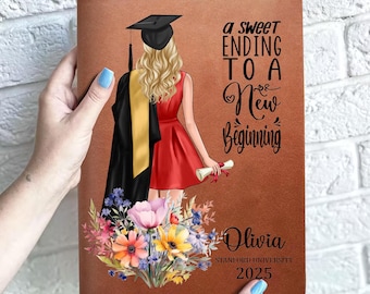 Personalized Leather Graduation Journal: Class of 2025 Gift