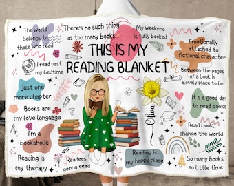Manta con capucha personalizada para amantes de los libros: manta de lectura personalizada