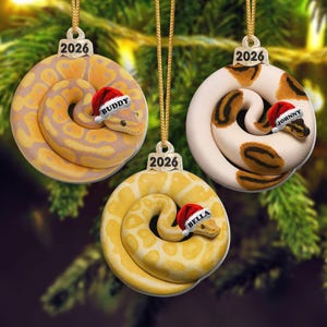 Personalized Ball Python Ornament 2026: Custom Reptile Christmas Decor