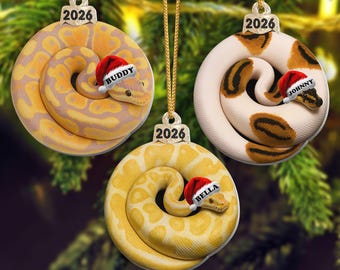 Personalized Ball Python Ornament 2026: Custom Reptile Christmas Decor