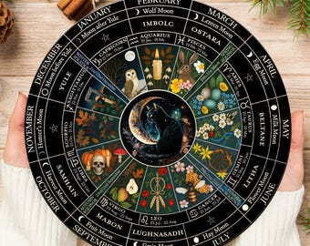 Wooden Wheel Of The Year 2026: Pagan Calendar, Moon Phases