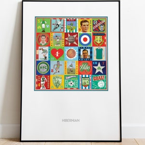 Hibs Print - Hibernian Poster - Pop art - Retro Football Print - Edinburgh - Soccer Gift