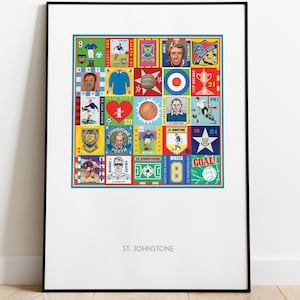 St Johnstone FC Print - Saints Poster - Pop art - Perth - Retro Football Print - Soccer Gift Present - Football Fan -