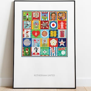 Rotherham Print - Rotherham Poster - Rotherham United - Pop Art - Retro Football Print - Soccer Gift