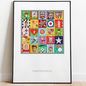 Charlton Print - Charlton Athletic Poster - Pop Art - Retro Football Print - Soccer Gift