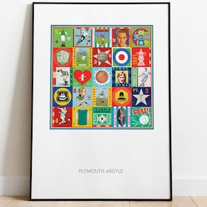 Plymouth Print - Plymouth Argyle Poster - Pop Art - Retro Football Print - Soccer Gift