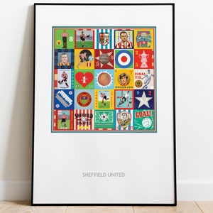 Sheffield United Print - Sheff Utd Poster - Pop Art - Retro Football Print - Soccer Gift