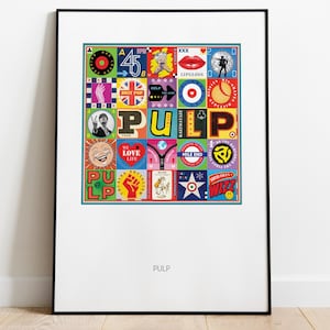 Pulp Poster Print - Pop Art - Pulp Fan Music Art Print - Jarvis Cocker - Brit Pop - Wall Decor - Birthday Christmas Gift - Common People