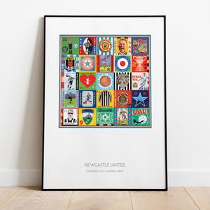 Newcastle United Print - Pop Art - Carabao Cup Poster- Commemorative Football Print - EFL - Magpies - Toon -Mags -Soccer Fan Gift - Dan Burn