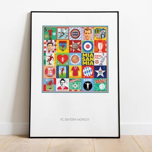 Bayern Munich Print - Bayern Munich Poster - Pop Art - Retro Football Print - Soccer Gift