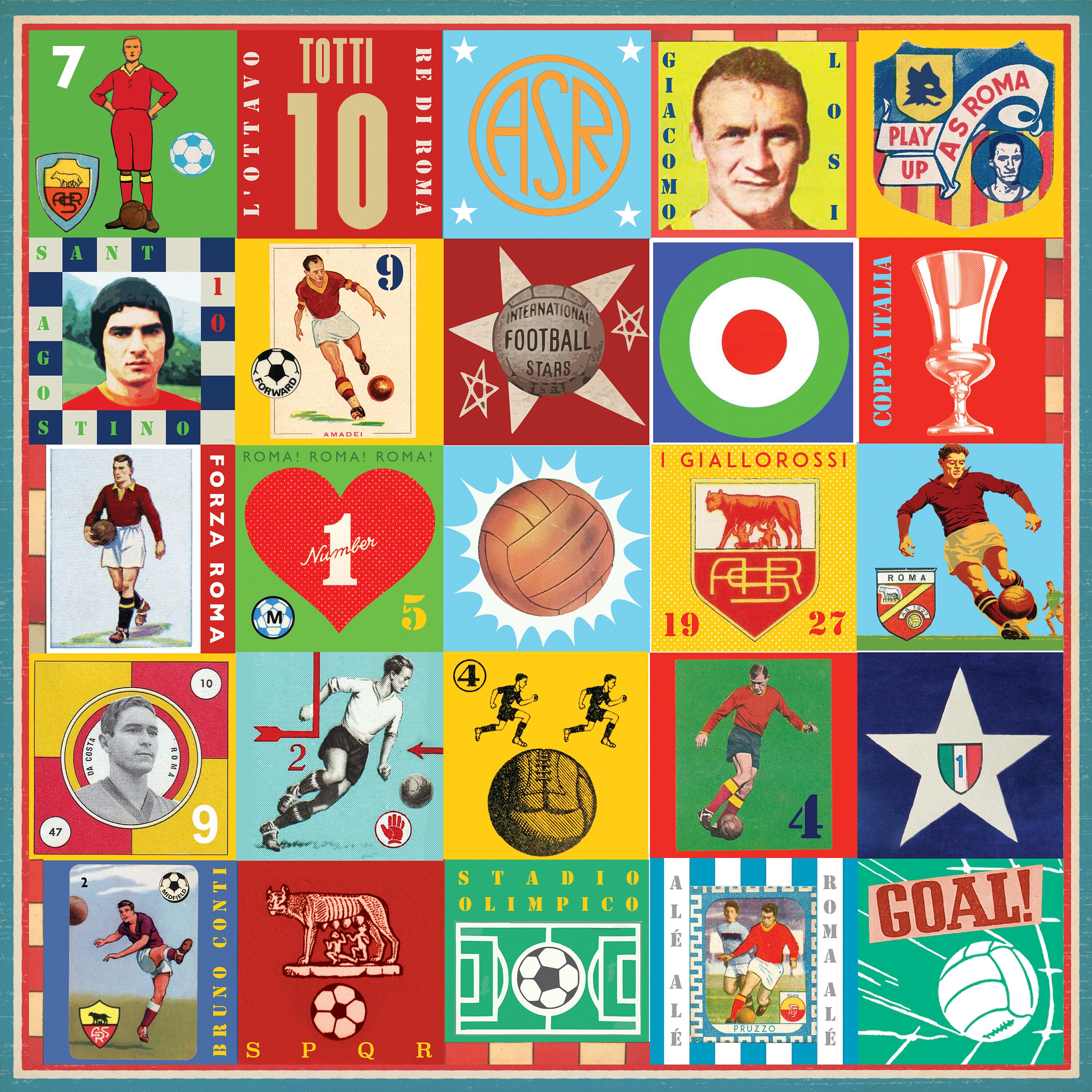 Roma Print - AS Roma Poster - Pop Art - Retro Football Print - Italia ...