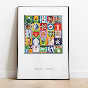 Tottenham Print - Spurs Fan Poster- Tottenham Hotspur Print - Pop Art - Retro Football Print- THFC Soccer Gift - Europa Cup Win - COYS