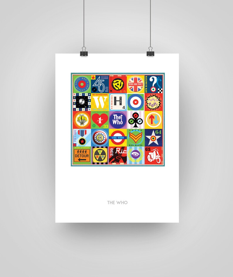 The Who Poster Print Pop Art The Who Music Art Print Mod Rock Wall Decor Birthday Christmas Gift image 3