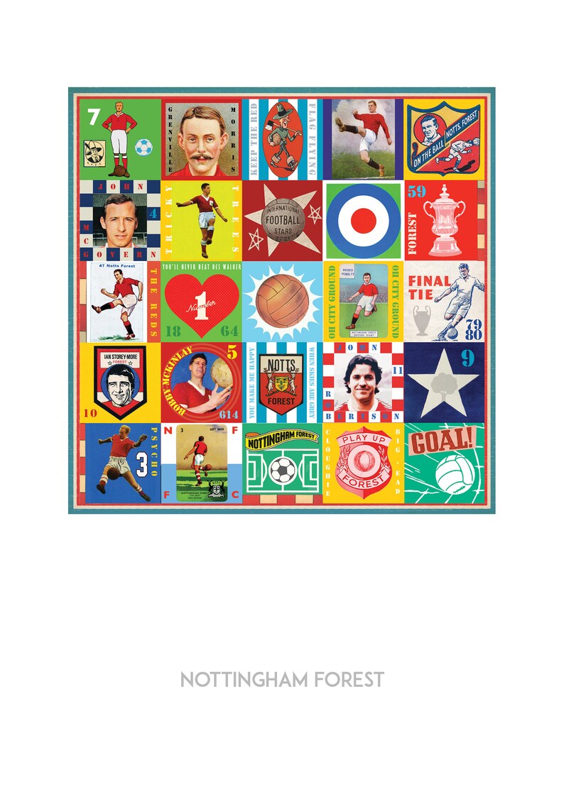 Nottingham Poster Nottingham Forest Pop Art Print