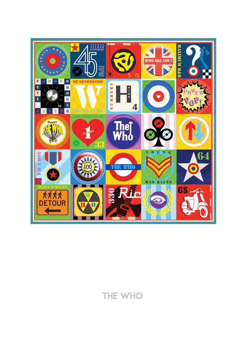 The Who Poster Print Pop Art The Who Music Art Print Mod Rock Wall Decor Birthday Christmas Gift image 2