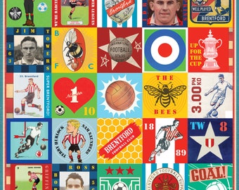 Brentford Print - Brentford Poster - Pop art - Retro Football Print - Soccer Gift