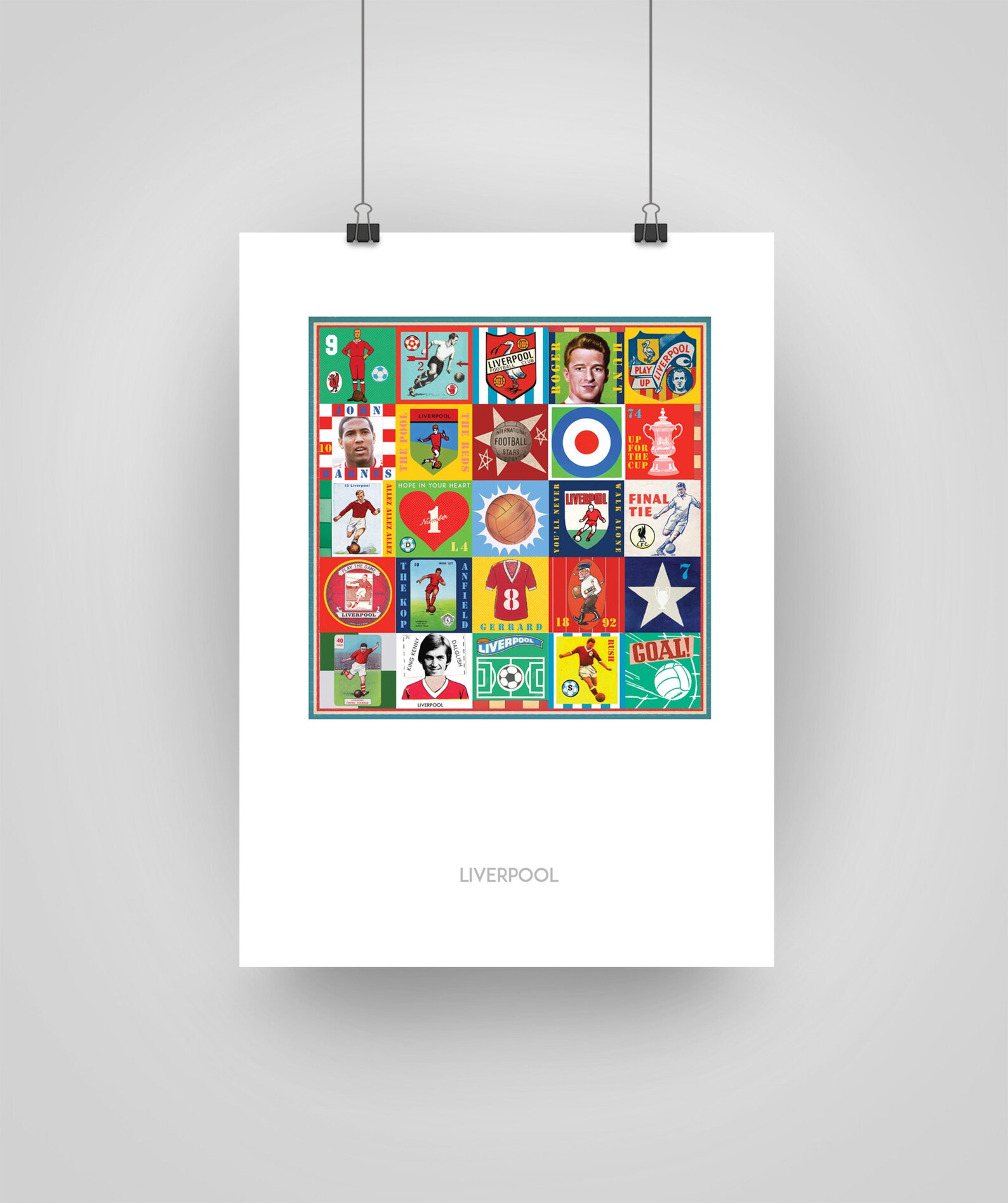 Liverpool Print Pop Art Liverpool Poster Retro Football Print Soccer