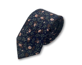 Mystic Garden | Floral Tie | Wedding Tie | Gift For Him | Navy Floral Tie | Spring Wedding