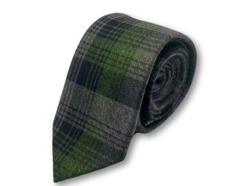 Plaid Evergreen | Cadeau pour lui | Cravate de mariage | Mode masculine | Cravate décontractée