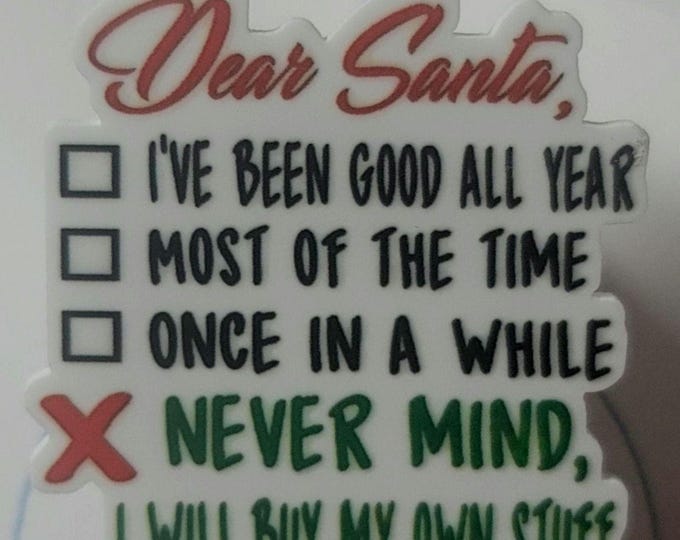 Featured listing image: DEAR SANTA name badge holder
