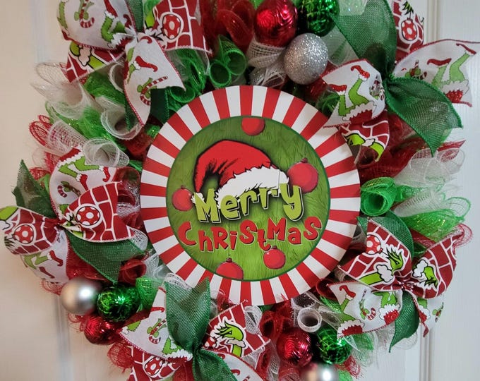 Featured listing image: Large MERRY CHRISTMAS Wreath