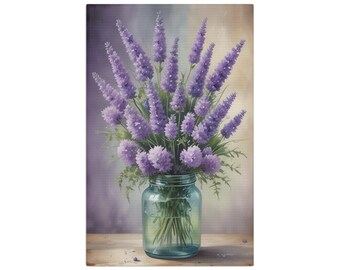 Lavender Serenity: Exquisites Blumen Mikrofaser Geschirrtuch