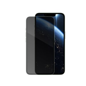 May include: A black smartphone with a clear screen protector. The screen protector is designed to protect the phone from scratches and other damage.