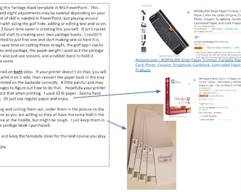 Modèle DIY de carnet de distance pour le golf