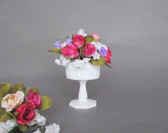 Compotier/pot de fleurs vintage en verre opalin