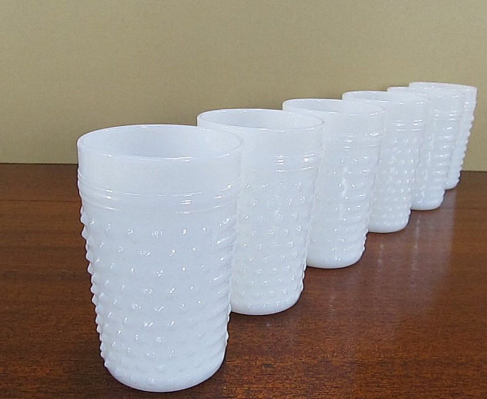 Milk Glass Hobnail Drinking Glasses Etsy