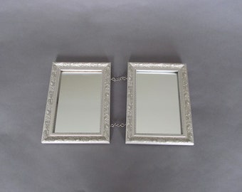 Miroirs suspendus vintage, cadres photo en métal recyclé