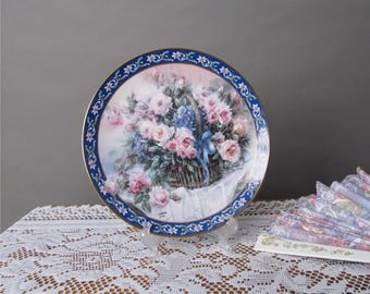 Assiette bouquet de fleurs vintage, Lena Liu, décoration style cottage chic minable