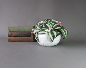 Rosace vintage en verre de lait, vase de fleurs