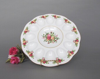 Vintage Royal Albert Old Country Roses Deviled Egg Plate