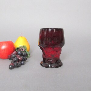 Vintage Ruby Red Drinking Glasses, Red Tumblers, Barware