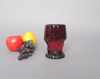 Vintage Ruby Red Drinking Glasses, Red Tumblers, Barware