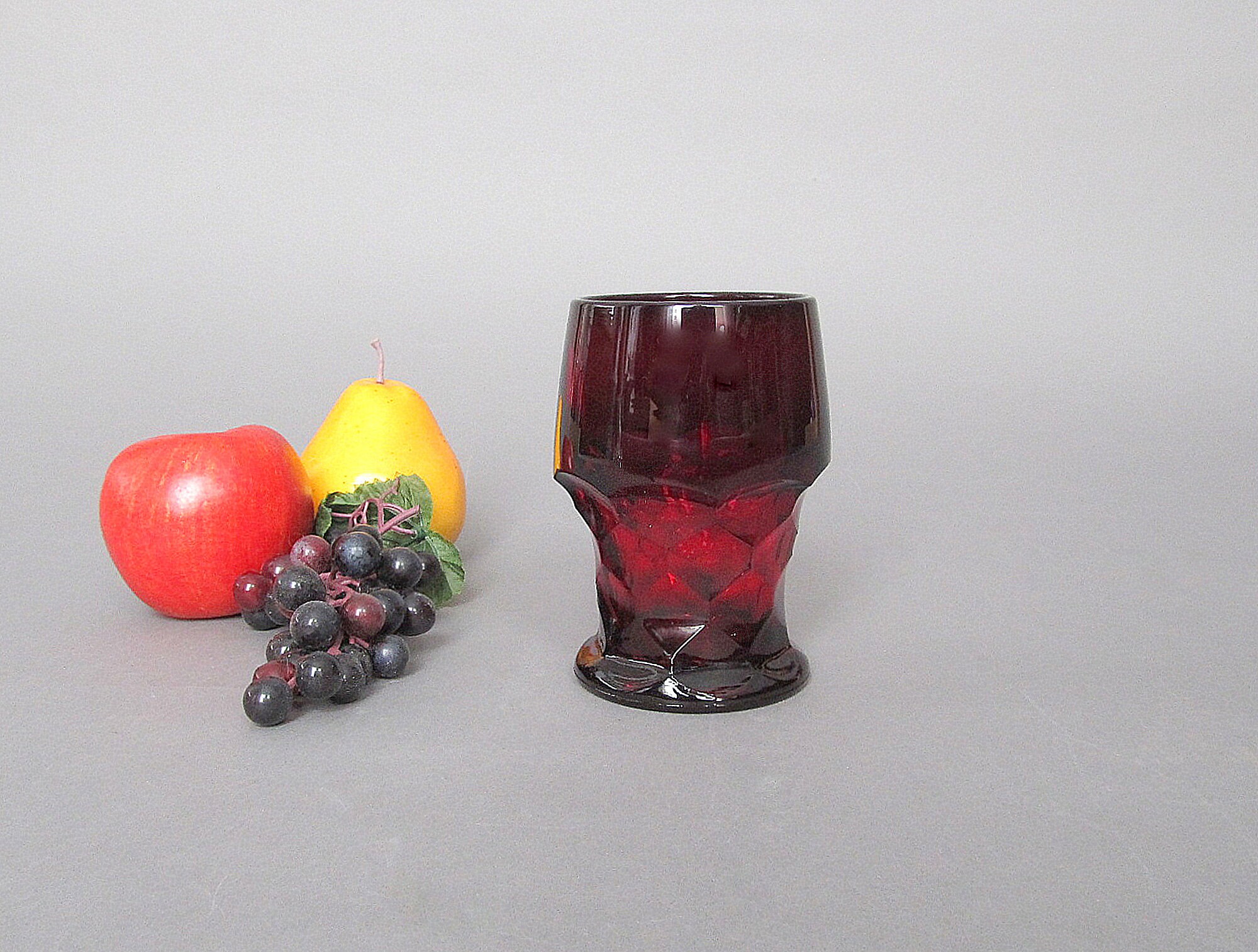 Vintage Ruby Red Glasses Drinking Glasses Red Tumblers Bar Etsy