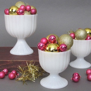 Vintage Milk Glass Flower Pots or Planters, Bowls or Vases, Set of 3