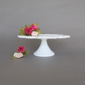 Vintage Milk Glass Cake Stand, Wedding Table Decoration, Dessert Plate, Cupcake Display, Imperial Glass