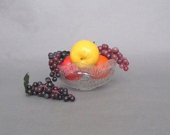 Grand bol en cristal vintage, bol de service ou de fruits Oneida Southern Garden