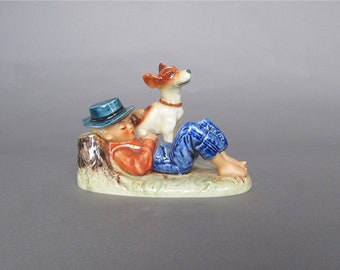 Figurine Norman Rockwell, Garçon et chien, Boyhood Dreams, 1960s