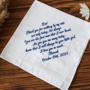 Fazzoletti da sposa ricamati personalizzati, creazione di souvenir da sposa unici, fazzoletti da sposa, fazzoletti da padre