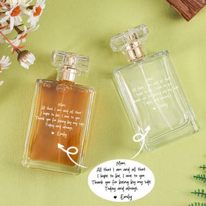 Customized carved perfume bottle - exclusive gift for mother, bride and bridesmaid - exclusive lettering and collection of ideas